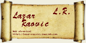 Lazar Raović vizit kartica